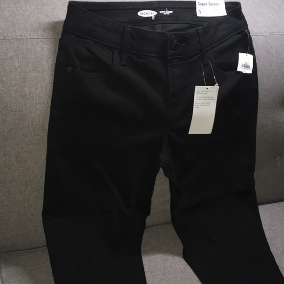 Old Navy jeans women's size 0 black nwt lightweight super skinny  jeans - Picture 1 of 10